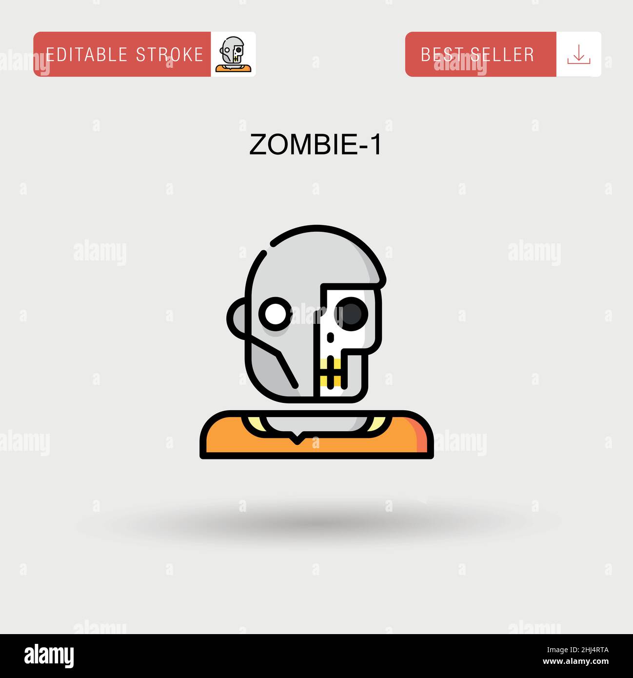 Zombie-1 einfaches Vektor-Symbol. Stock Vektor
