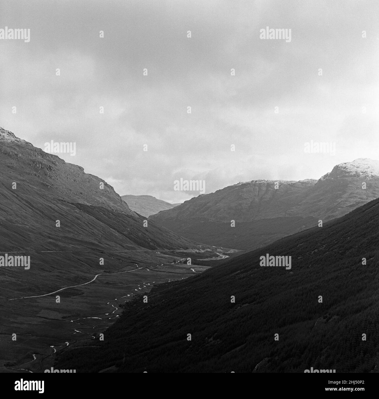 Die Hügel von Argyllshire. Der Rest und sei dankbar Landschaft hat alle Verdienste von ihm als einer der schottischen Schönheiten behauptet. Argylshire, Schottland. 7th. November 1956. Stockfoto