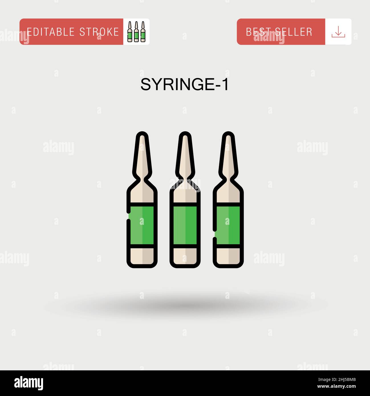 Spritze-1 einfaches Vektorsymbol. Stock Vektor