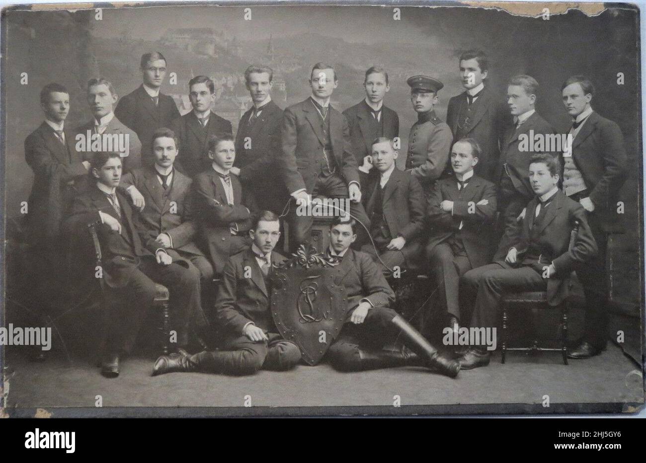 Studenten der evangelischen Verbindung „Luginsland“ um 1905. Stockfoto