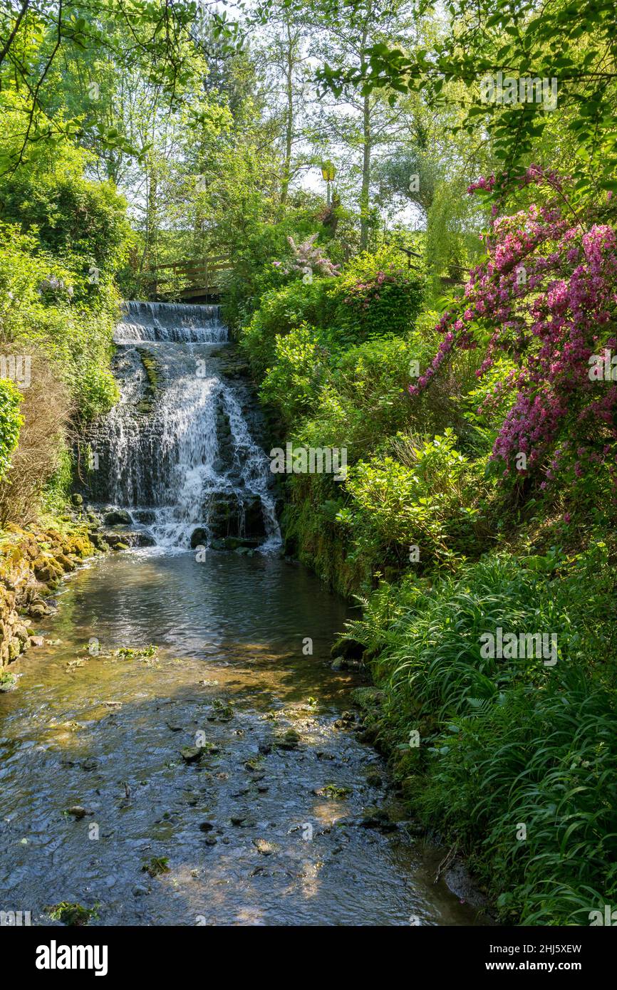 Cascade sur le Denacre, près de Wimille. Pas-de-Calais. Stockfoto