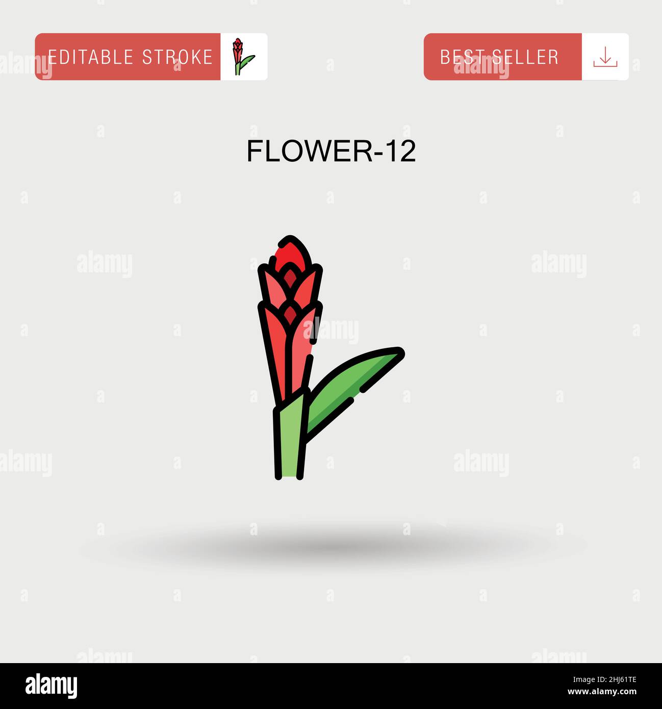 Flower-12 einfaches Vektor-Symbol. Stock Vektor