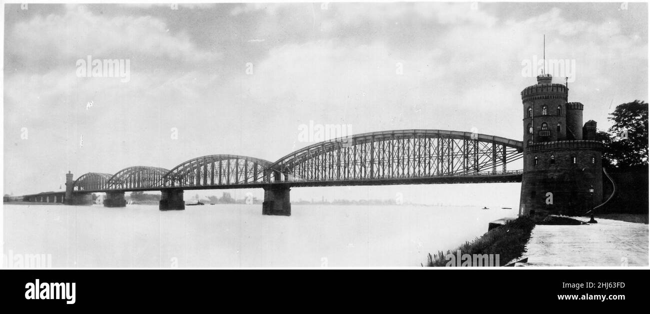 Südbrücke Mainz zwischen 1880 und 1910. Stockfoto