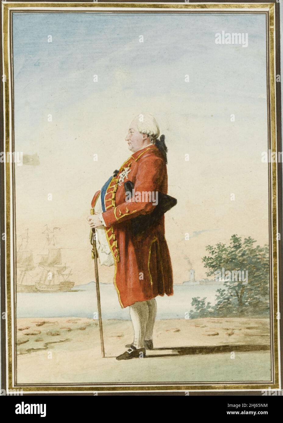 Suffren en pied XVIIIeme. Stockfoto