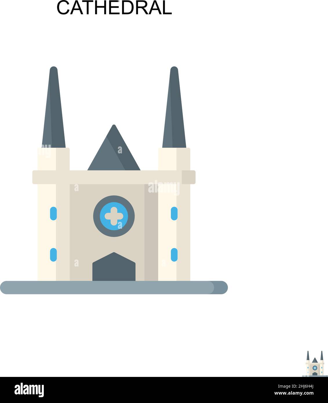 Kathedrale einfaches Vektor-Symbol. Illustration Symbol Design-Vorlage für Web mobile UI-Element. Stock Vektor