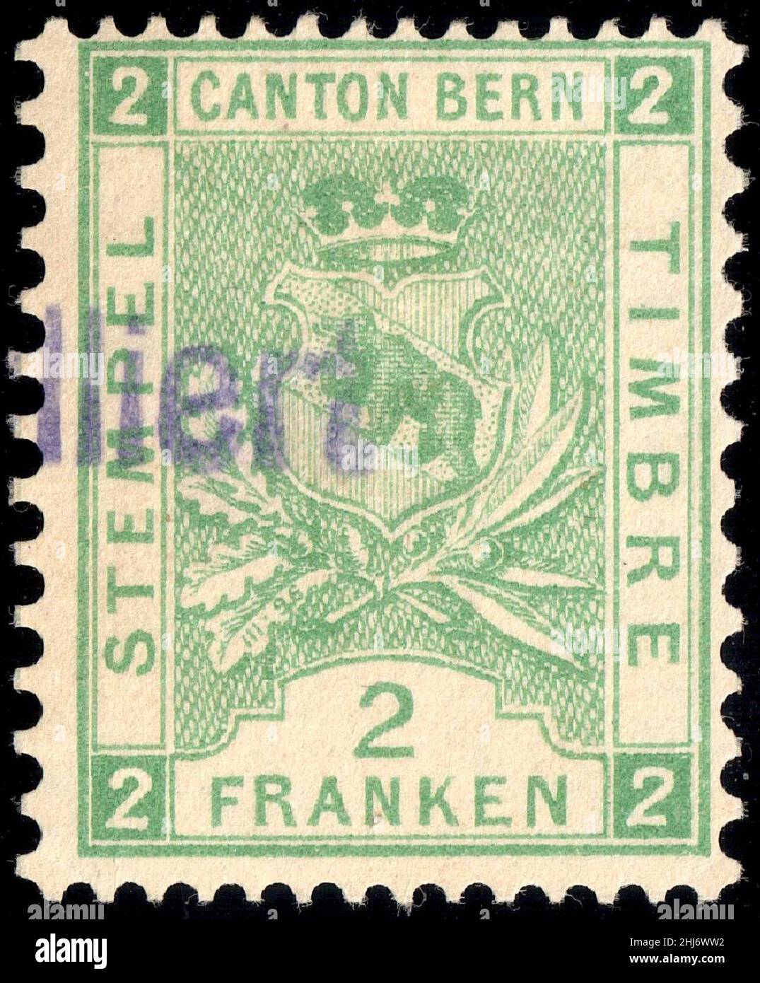 Schweiz Bern Umsatz 1892-1902 2FR - 48B III-96. Stockfoto