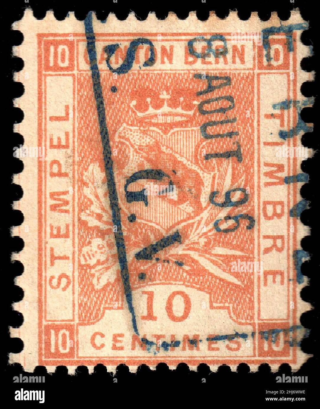 Schweiz Bern Umsatz 1892-1902 10c - 39A III-96 BERN. Stockfoto