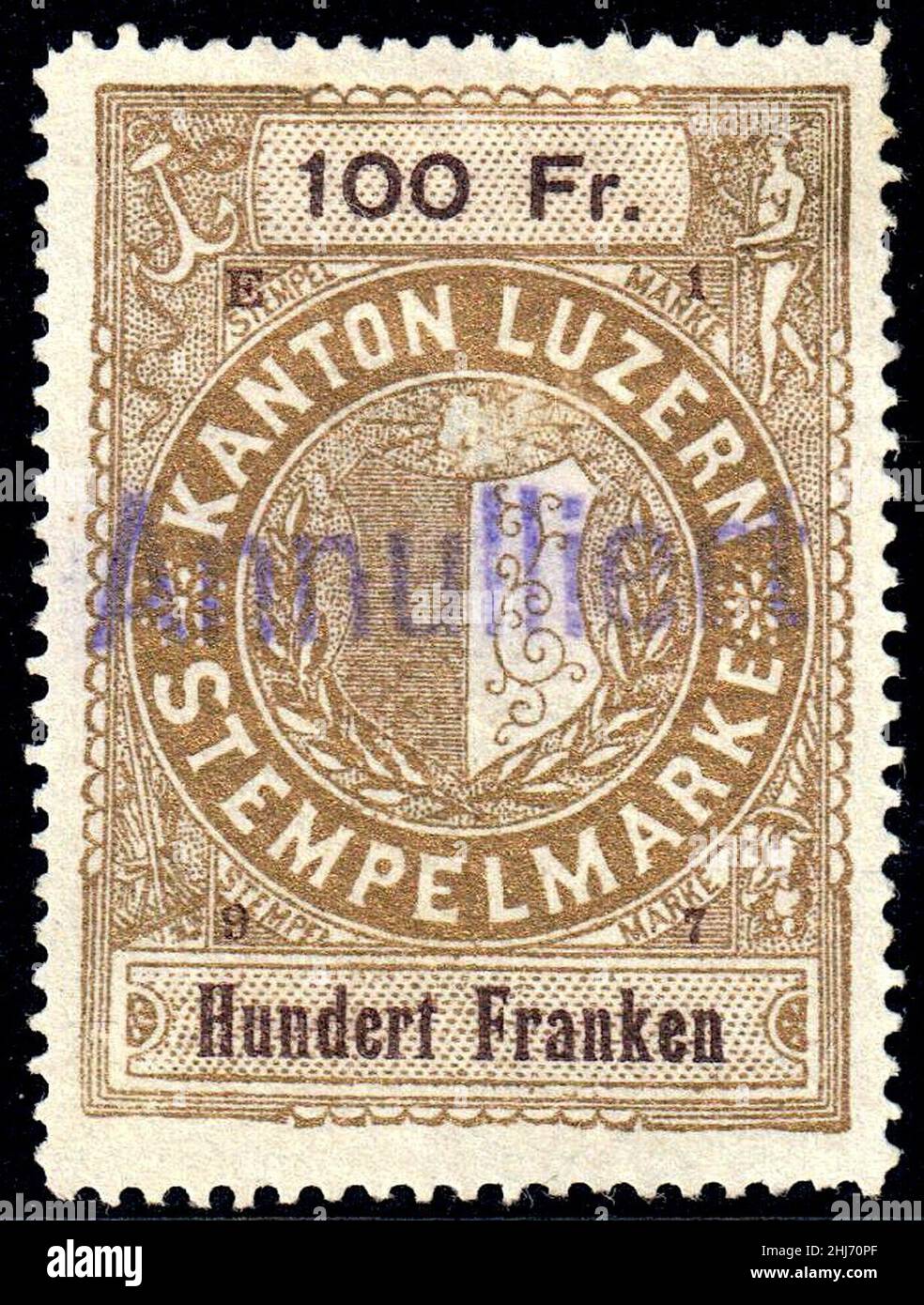 Schweiz Luzern Umsatz 1897 6 100Fr - 71 - E 1 97. Stockfoto