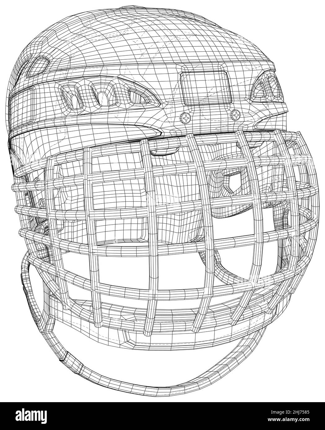 Hockeyhelm. EPS10-Format. Drahtrahmen-Vektor erstellt von 3D Stock Vektor