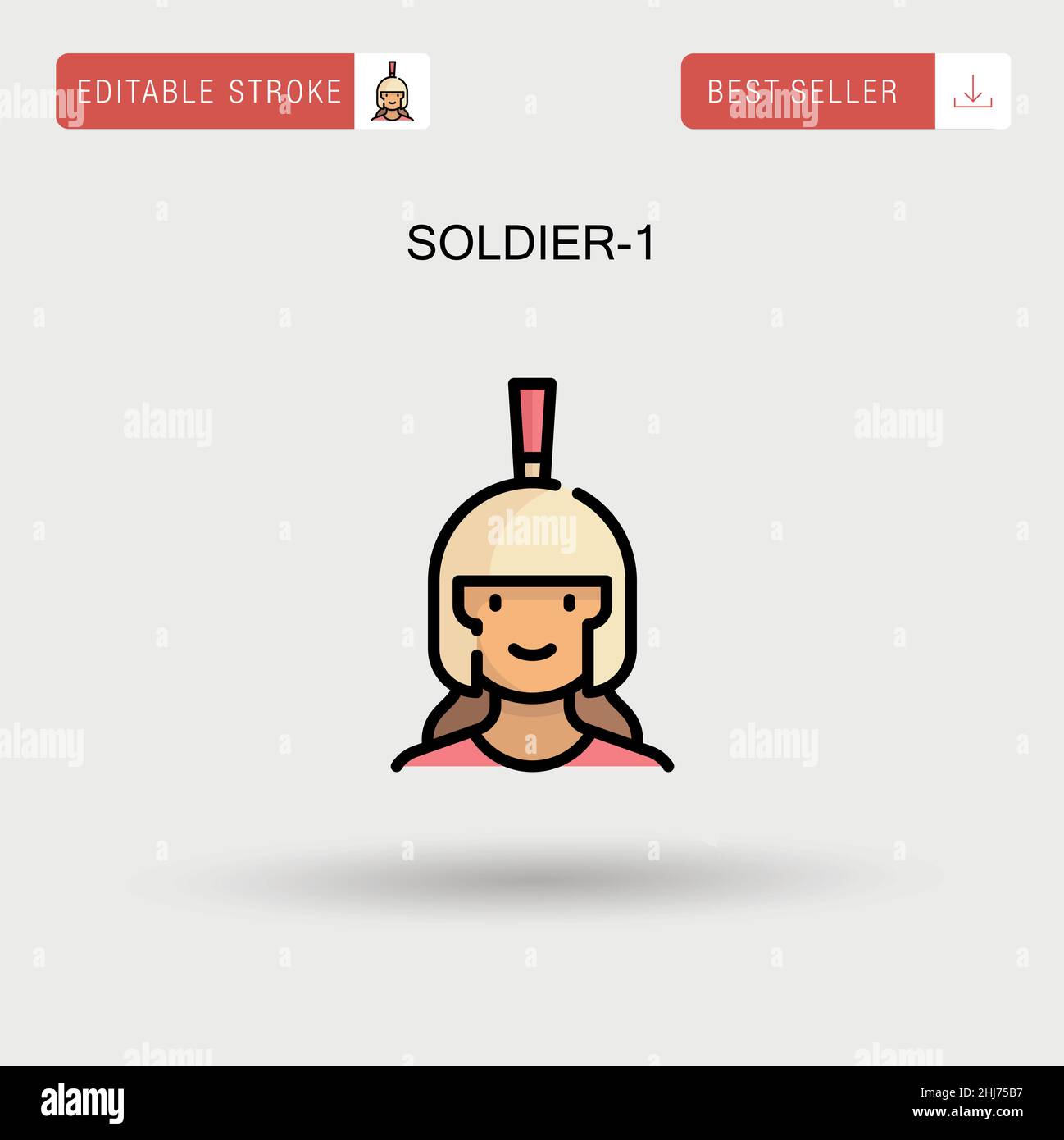Soldier-1 einfaches Vektorsymbol. Stock Vektor