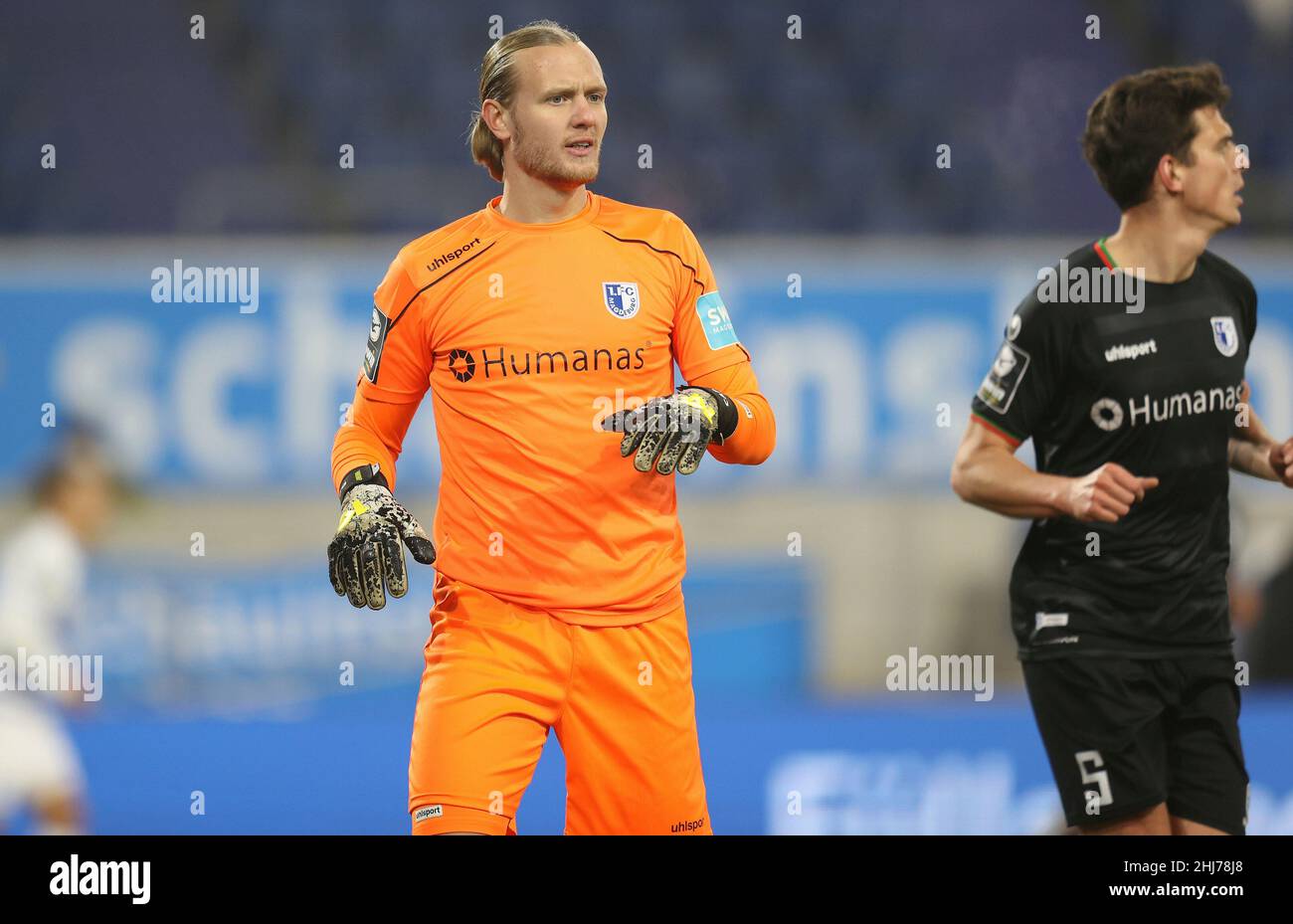 Duisburg, Deutschland. 26th Jan, 2022. firo : 01/26/2022 Fuvuball: Fußball: 3rd Bundesliga, Saison 2021/2022 MSV Duisburg - 1.FC Magdeburg 0: 5 Dominik Reimann, FCM, Quelle: dpa/Alamy Live News Stockfoto