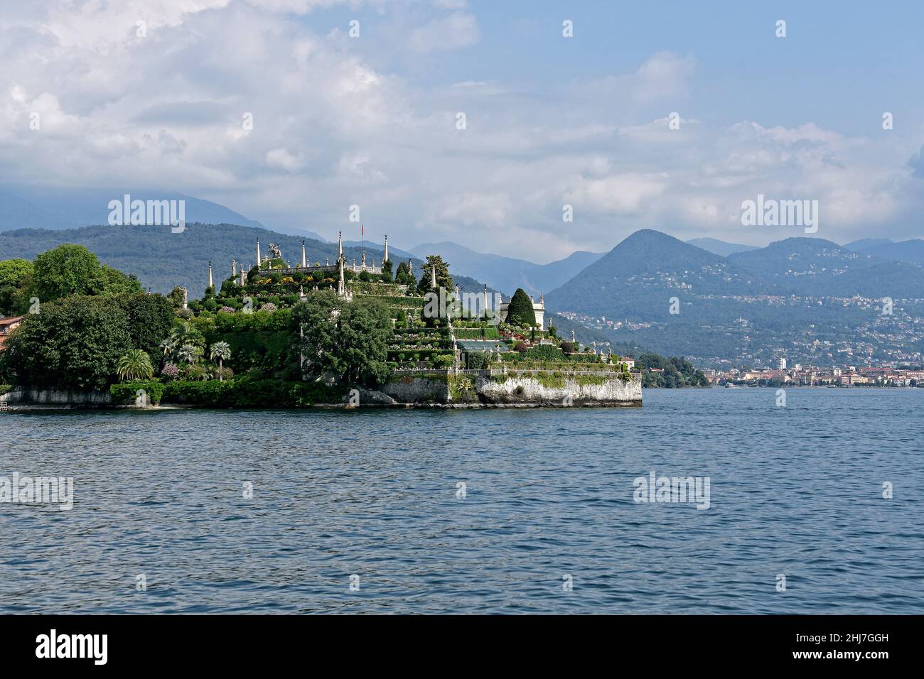 Reisen, Europa, Italien, Piemont; Insel Isola Bella im Lago Maggiore mit dem botanischen Garten. Stockfoto