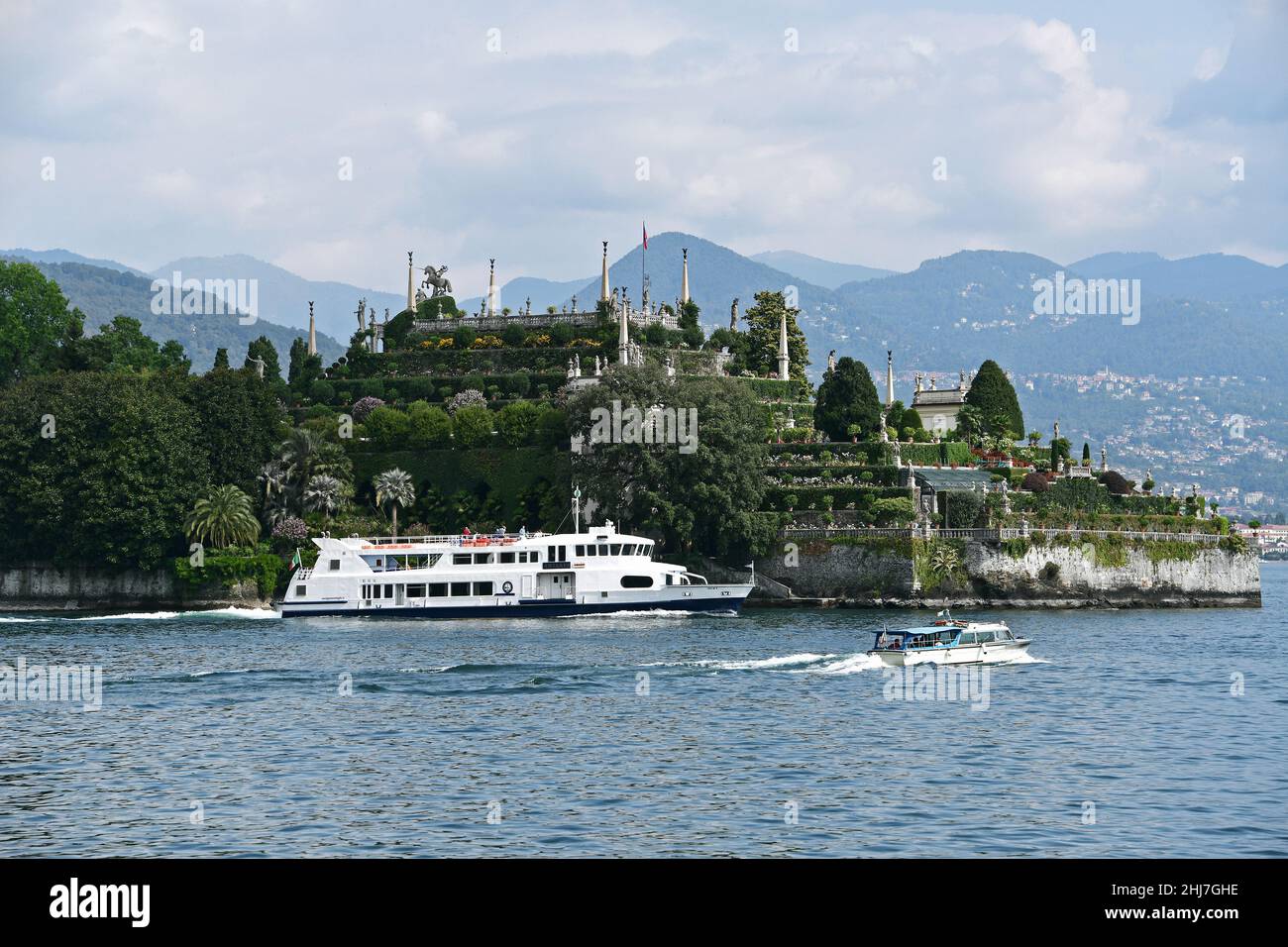 Reisen, Europa, Italien, Piemont; Insel Isola Bella im Lago Maggiore mit dem botanischen Garten. Stockfoto