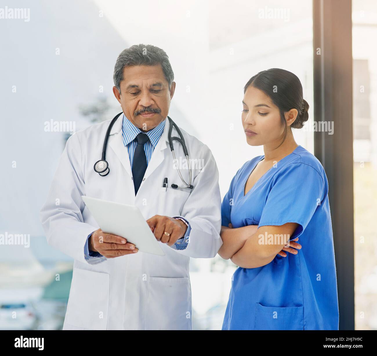 Teamwork und moderne Diagnosen sind in ihrer Klinik Standard Stockfoto