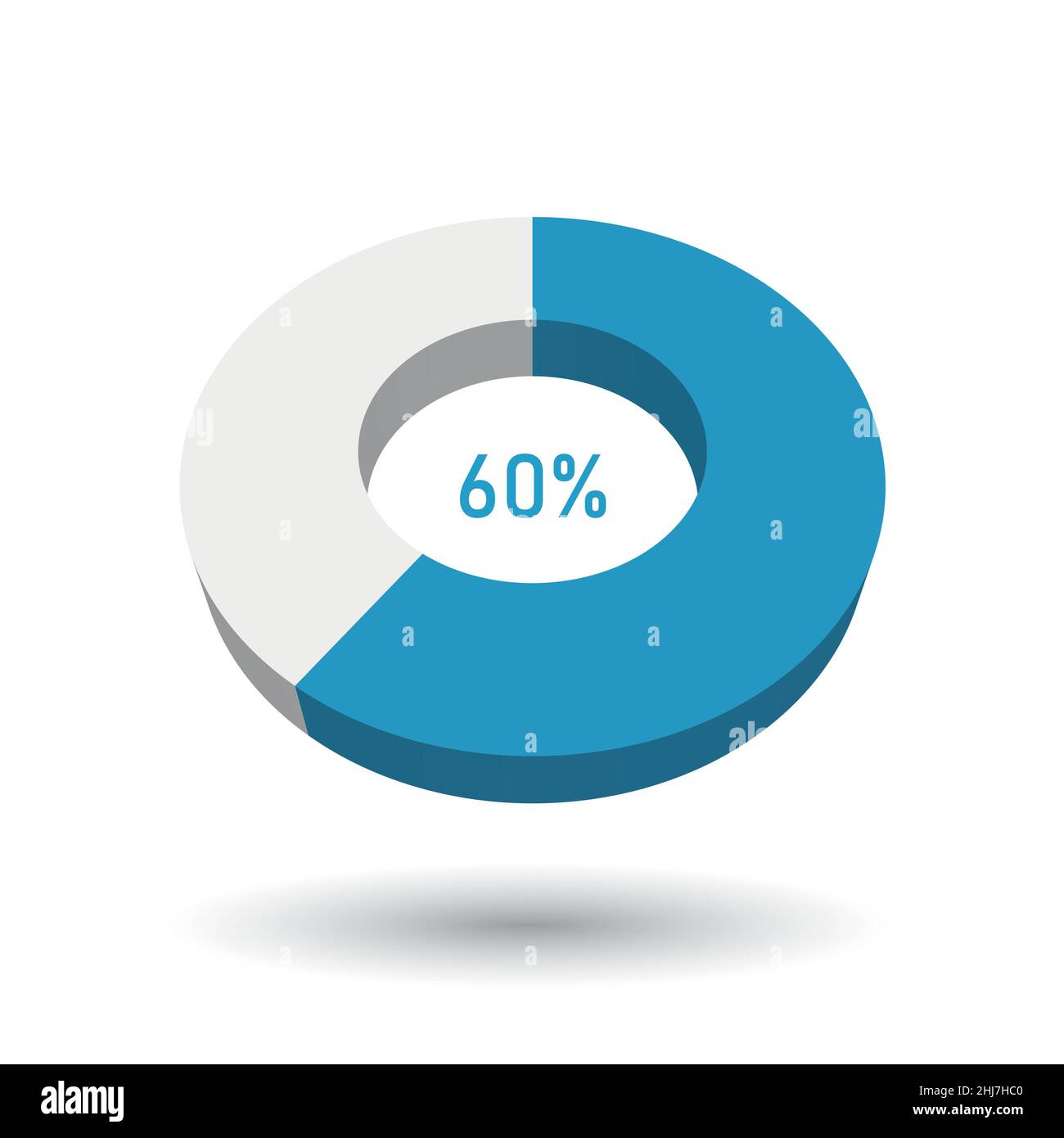 60 % 3D-Vektor-Kreisdiagramm Stock Vektor