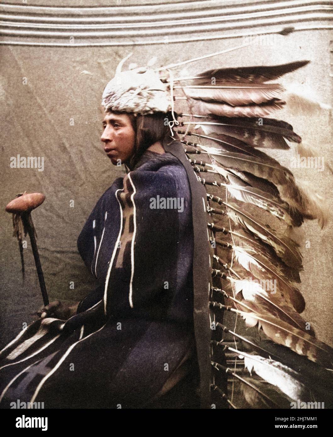 Albert Barn-hart - Antike und Vintage-Foto - Native american / Indian / American Indian. Moorhouse, Lee, 1850-1926, Fotograf. Eingefärbt. Stockfoto