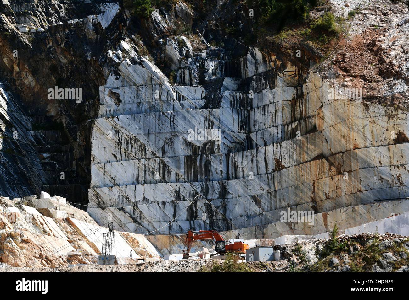 Marmorsteinbrüchen in Carrara. Stockfoto