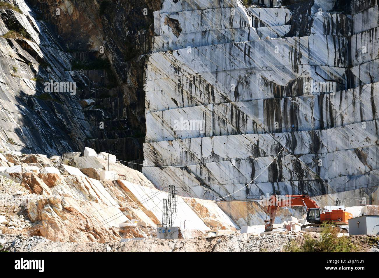 Marmorsteinbrüchen in Carrara. Stockfoto
