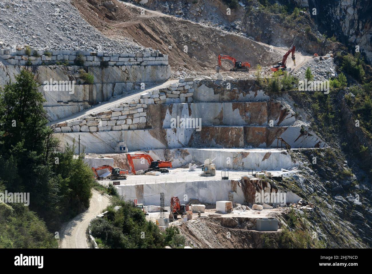 Marmorsteinbrüchen in Carrara. Stockfoto