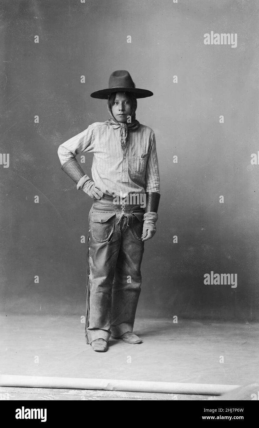 Antikes und Vintage-Foto - Indianer aus dem Südosten Idahos - um 1897. Foto von Benedicte Wrensted. Stockfoto