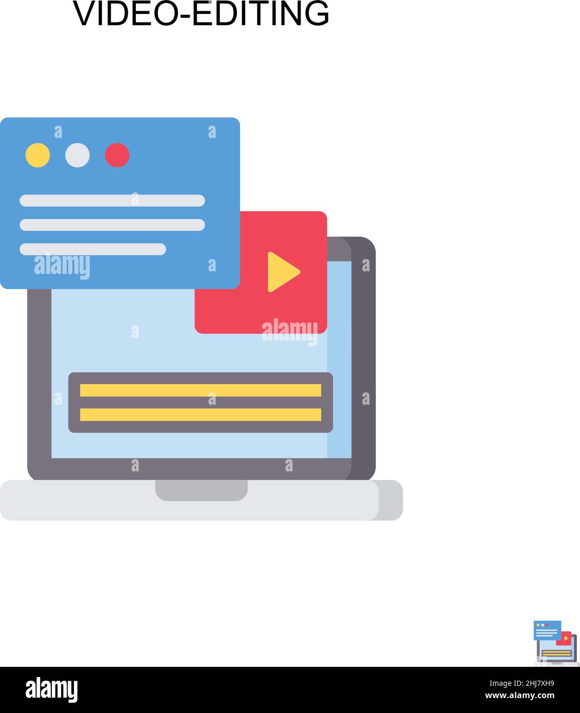 Einfaches Vektorsymbol für die Videobearbeitung. Illustration Symbol Design-Vorlage für Web mobile UI-Element. Stock Vektor