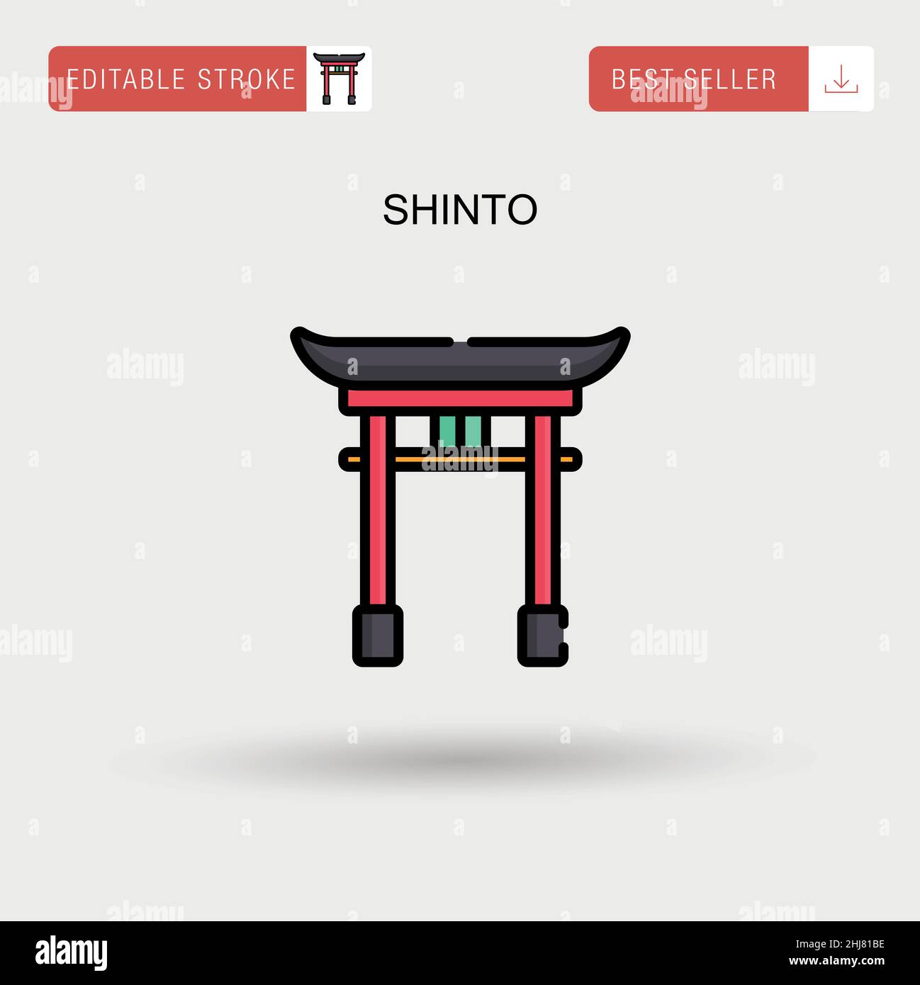 Shinto einfaches Vektorsymbol. Stock Vektor