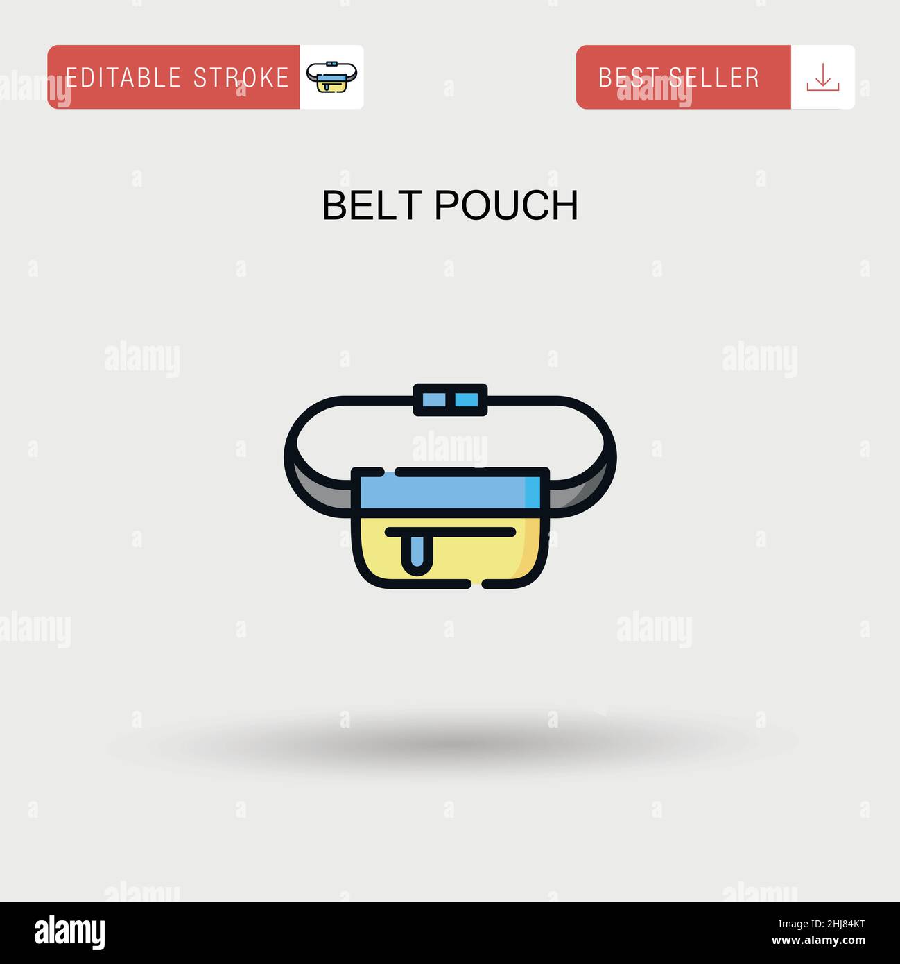 Einfaches Vektorsymbol für Gürteltasche. Stock Vektor