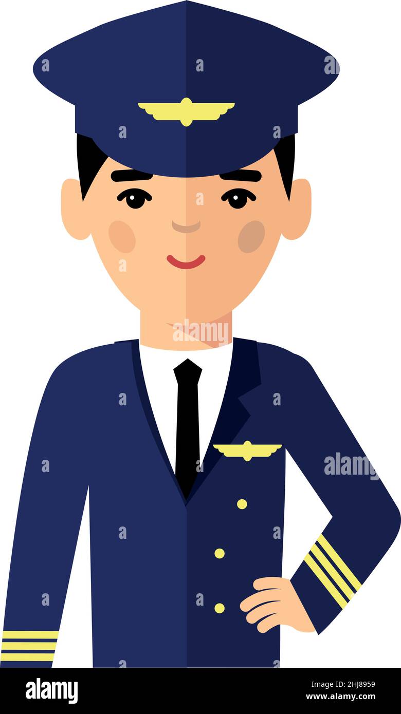 Illustration eines Flugzeugkapitäns in Uniform Stock Vektor