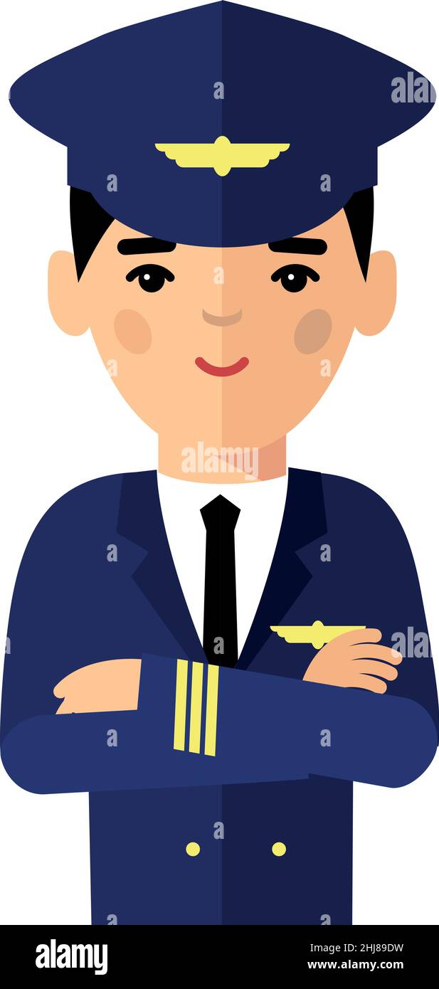 Illustration eines Flugzeugkapitäns in Uniform Stock Vektor