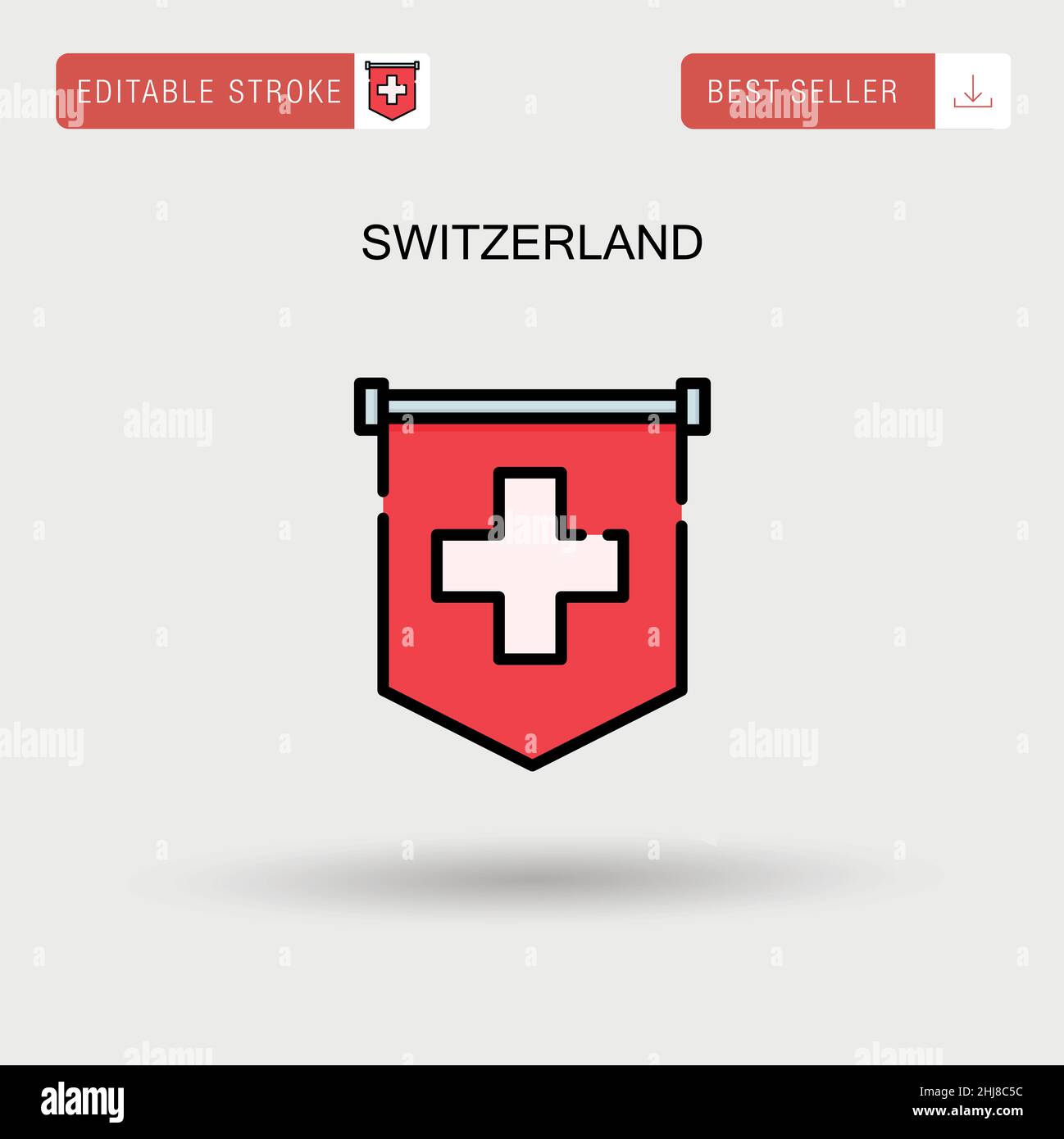 Schweiz einfaches Vektorsymbol. Stock Vektor