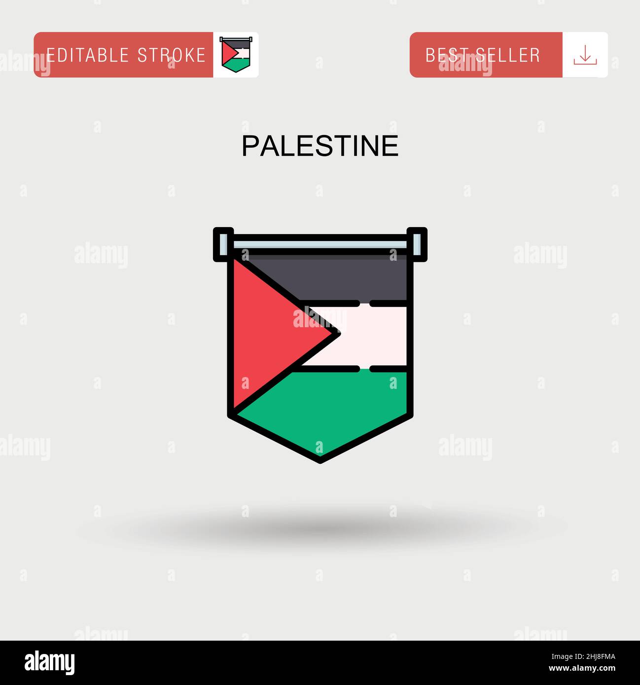 Palästina einfaches Vektor-Symbol. Stock Vektor