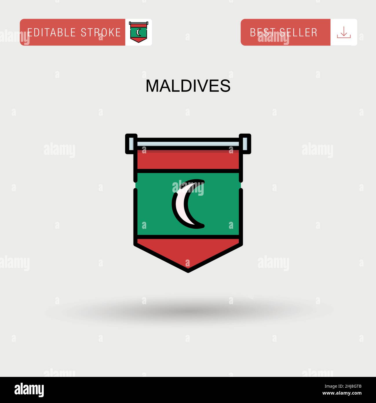 Einfaches Vektor-Symbol der Malediven. Stock Vektor