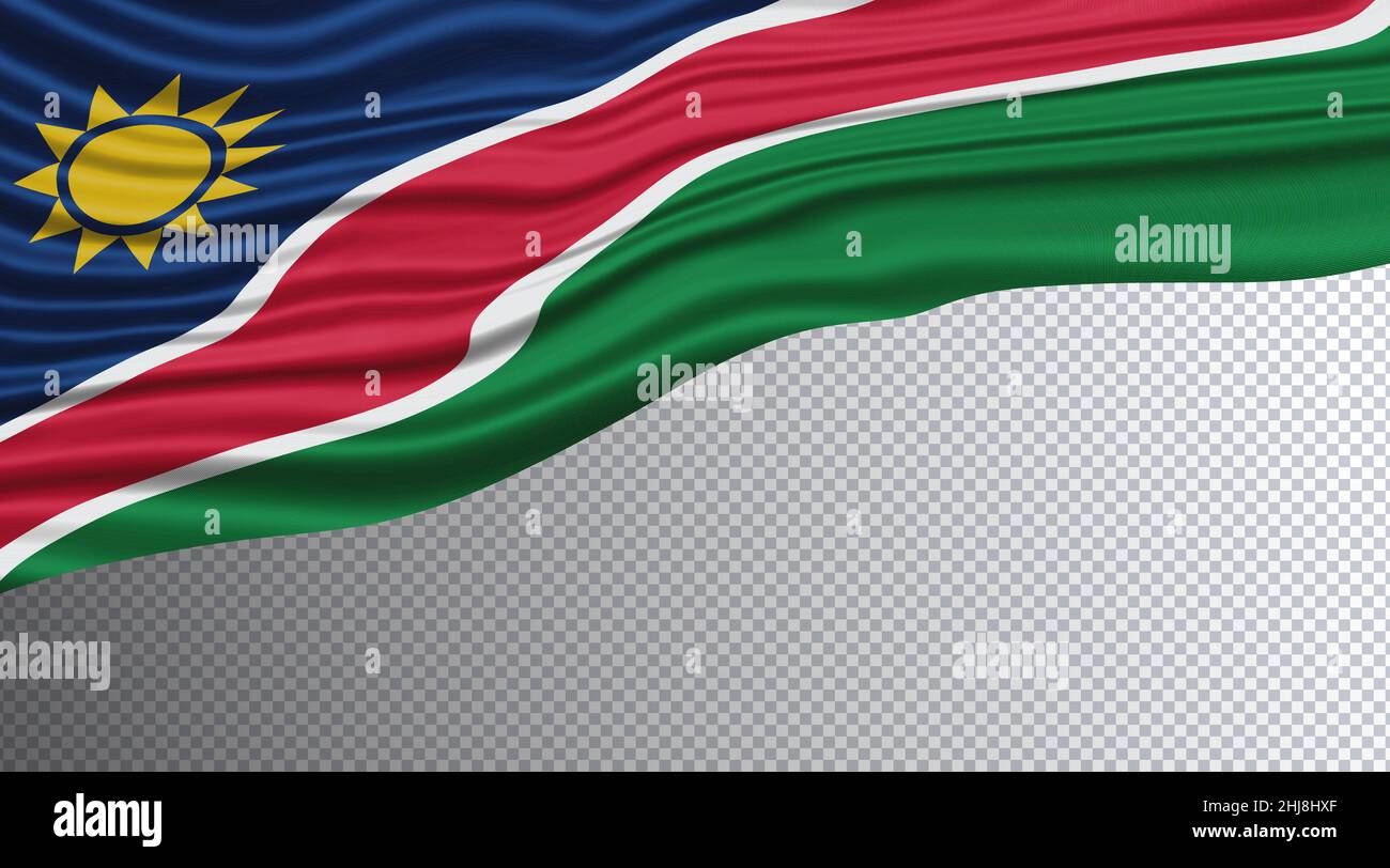 Namibia Wavy Flag, National Flag Clipping path Stockfoto