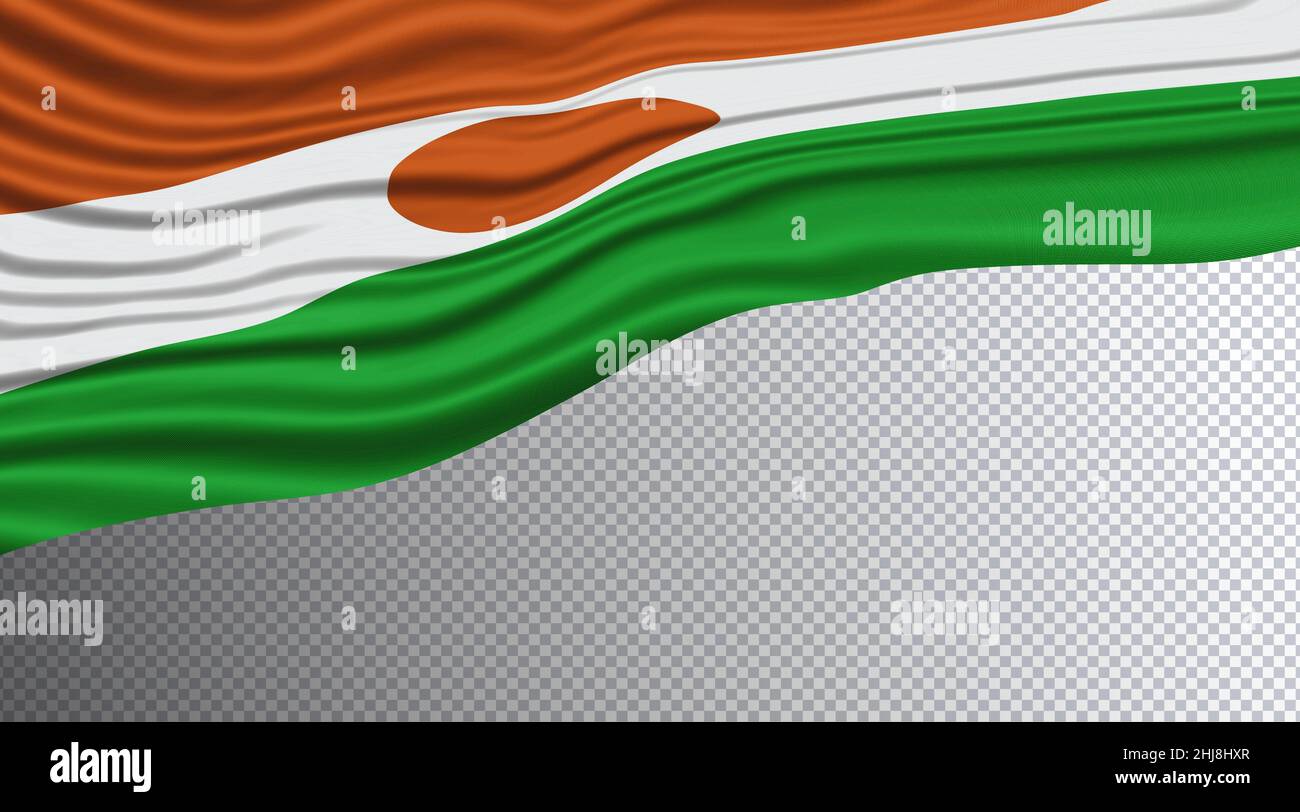 Niger Wavy Flag, National Flag Clipping Path Stockfoto