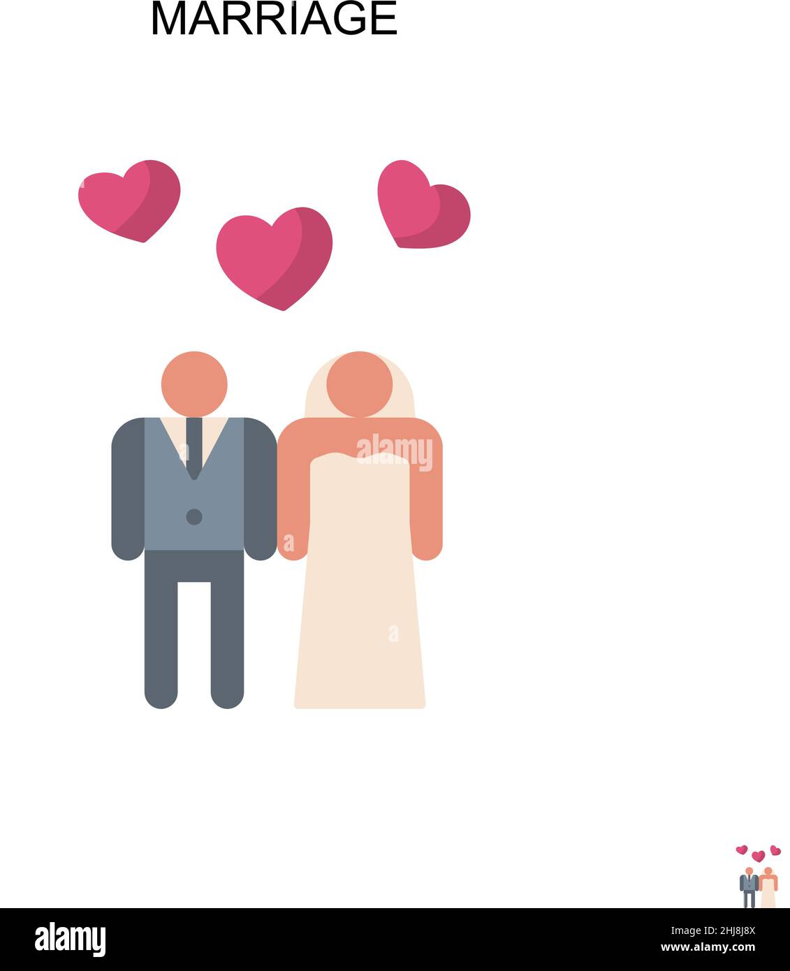 Einfaches Vektor-Symbol für Ehe. Illustration Symbol Design-Vorlage für Web mobile UI-Element. Stock Vektor