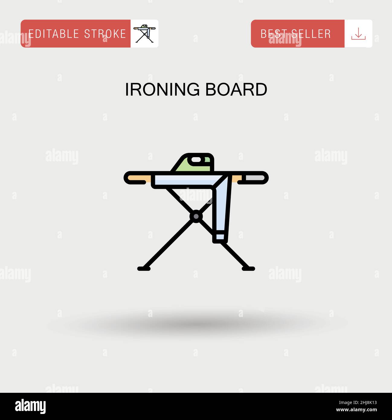 Einfaches Vektor-Symbol für das Bügelbrett. Stock Vektor