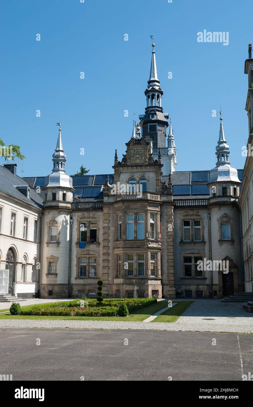 Palast in Tułowice, Woiwodschaft Opole, Polen Stockfoto