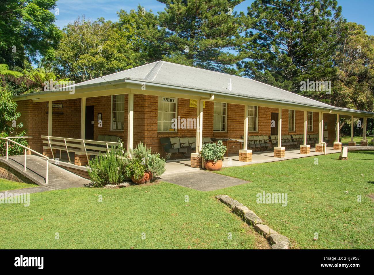 Henry Kendall Cottage wurde zwischen 1836-1840 von Peter Fagan unter Einsatz von Strafgefangenen in West Gosford, NSW, Australien, erbaut Stockfoto