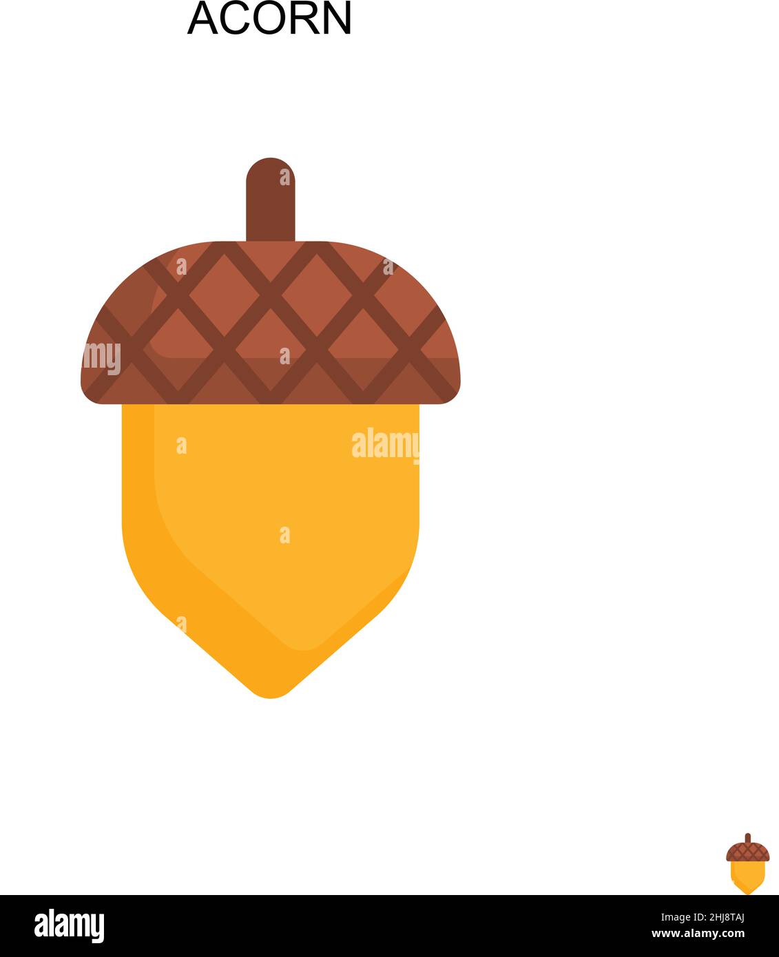 Einfaches Vektorsymbol „Acorn“. Illustration Symbol Design-Vorlage für Web mobile UI-Element. Stock Vektor