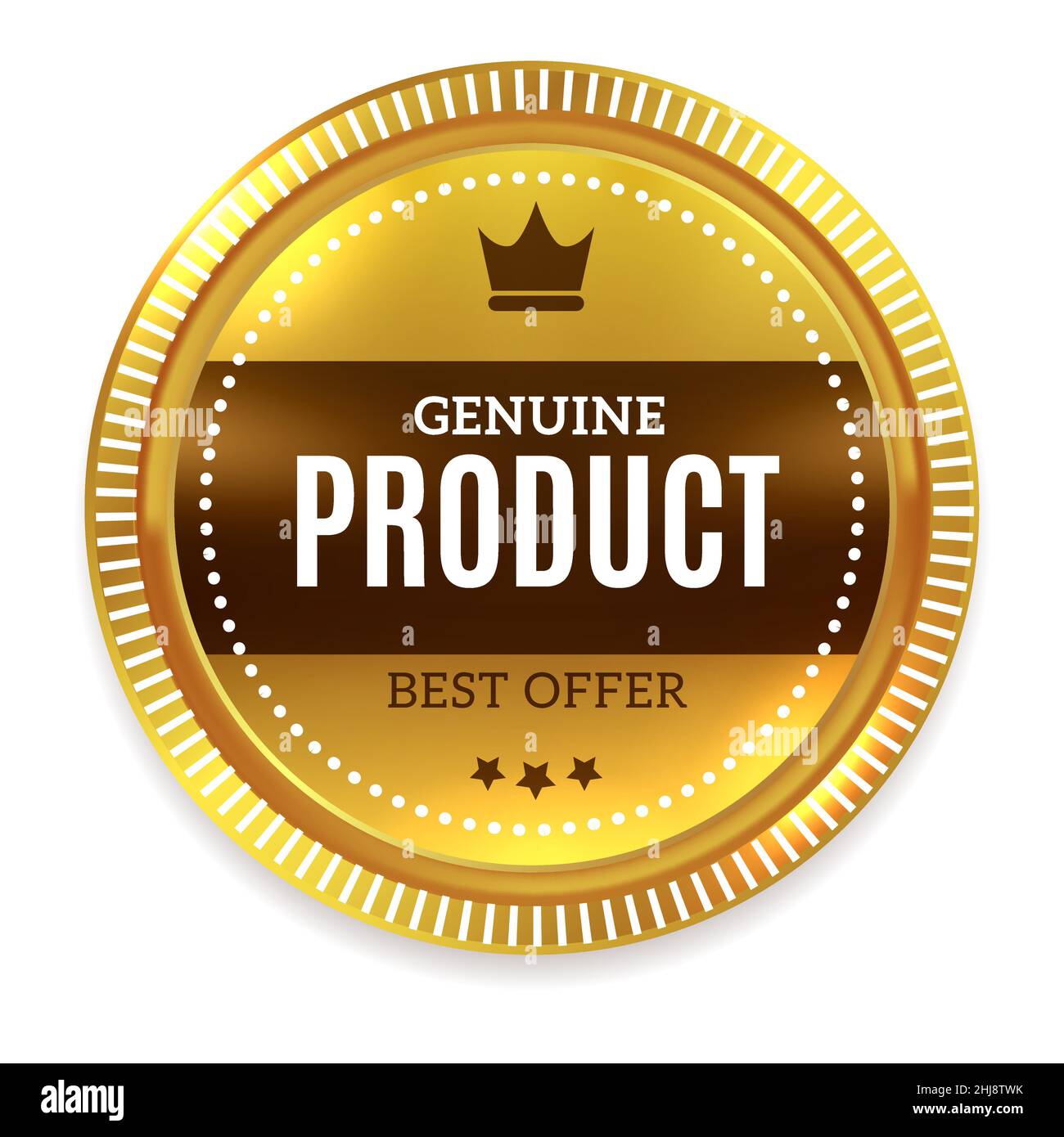 Original-Produktkennzeichen. Bestes Angebot goldenes Etikett Stock Vektor
