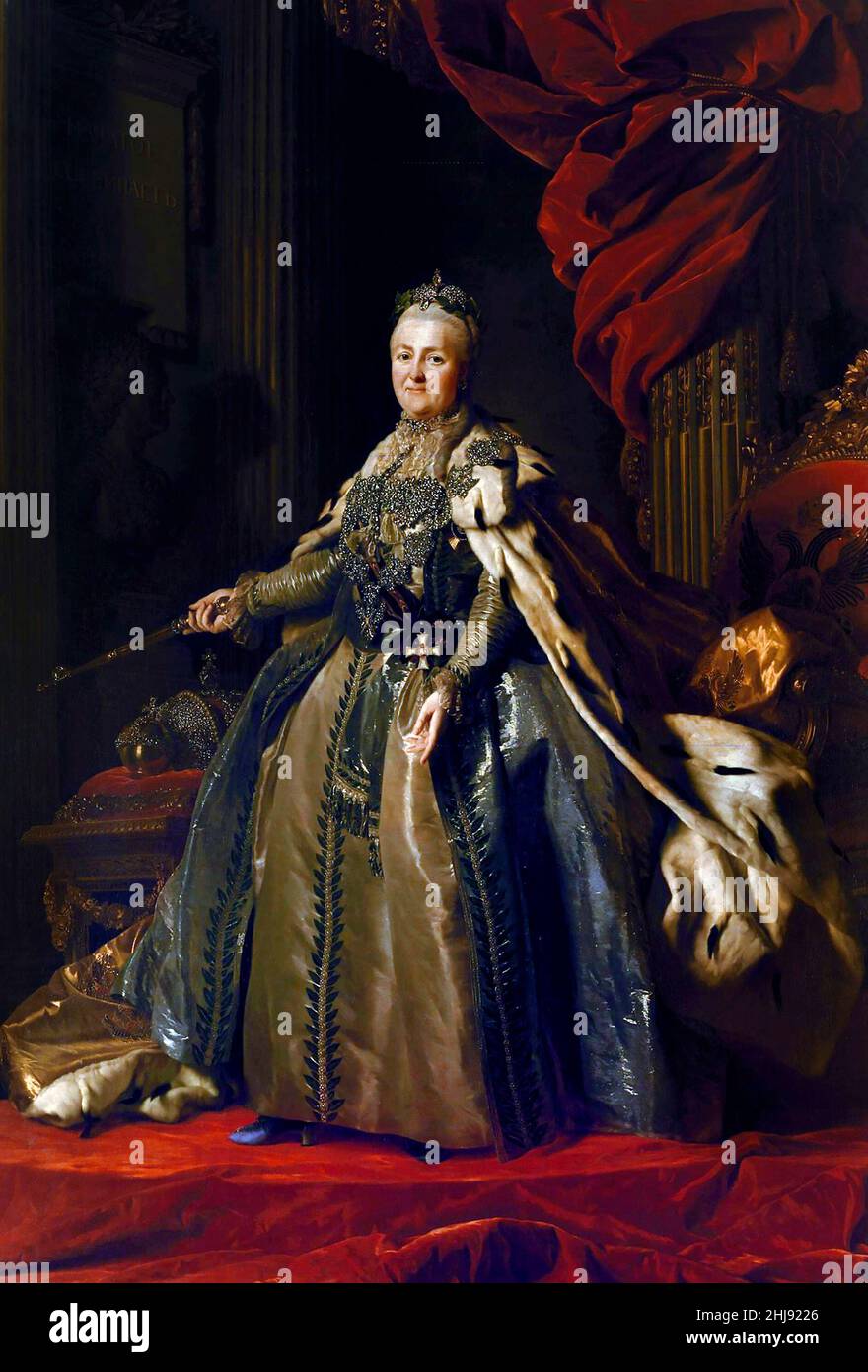 Katharina die große. Porträt Katharina II. Von Russland (1729-1796) von Alexander Roslin (1718-1793), Öl auf Leinwand, c.. 1776/7 Stockfoto
