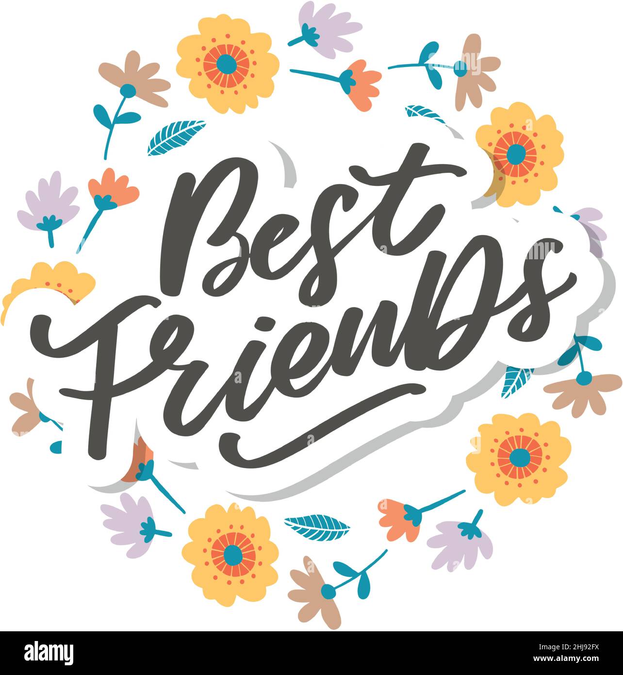 Soul Schwester mit Herz Schriftzug Design beste Freund Vorläufer Bff besties Stock Vektor