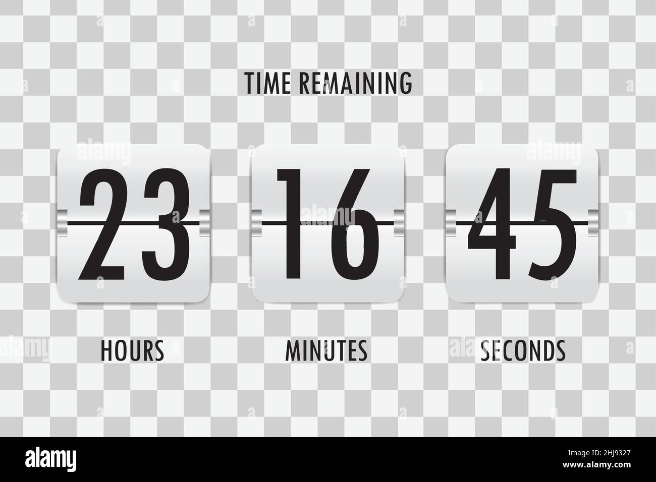 Flip Countdown Clock counter Timer.Illustration für Web-Seite kommenden Event-Design, unter Konstruktion Seite Vorlage. Verbleibende Vektorzeit wird heruntergezählt Stock Vektor