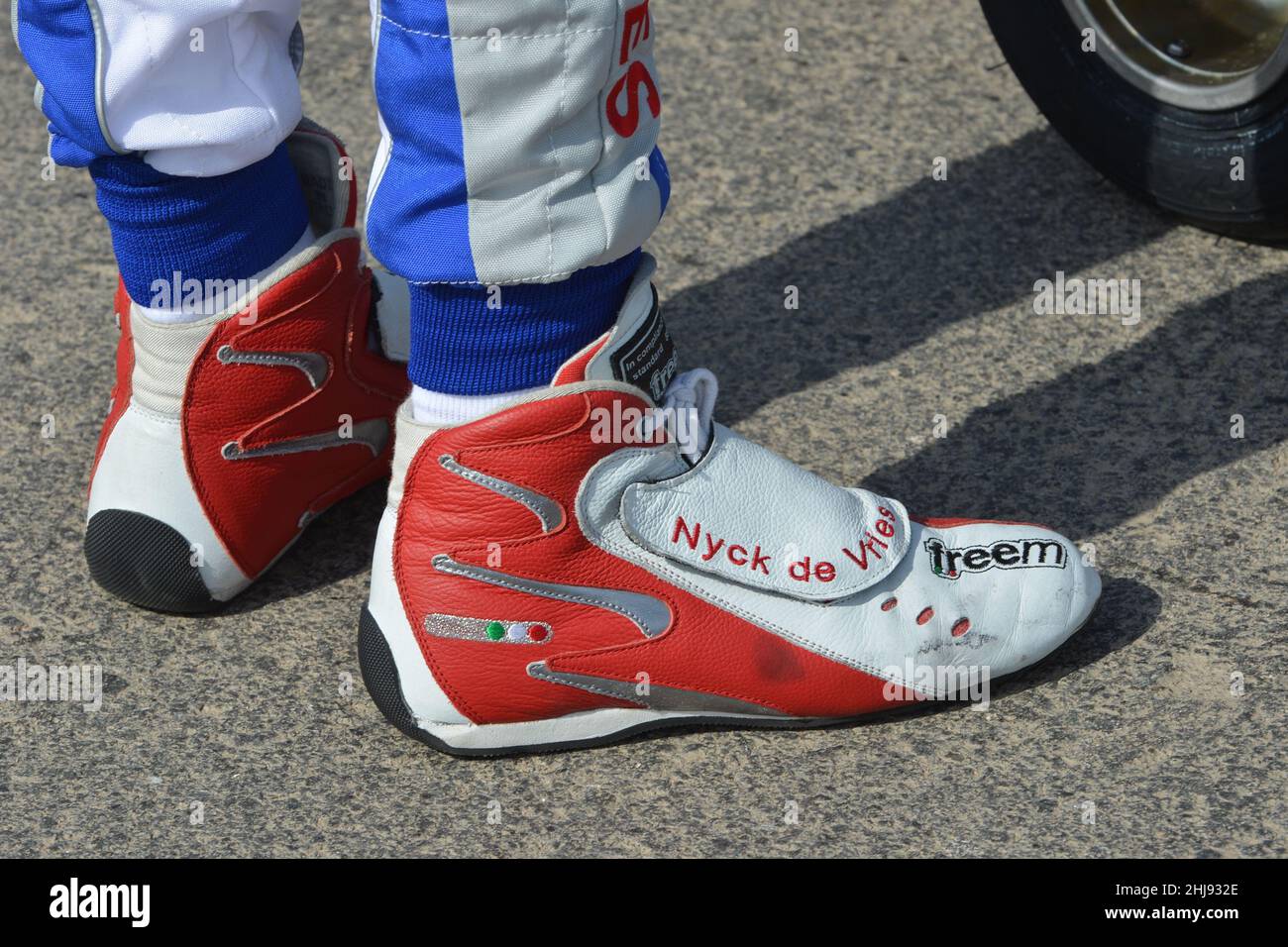 Nyck de Vries der niederländische Rennfahrer, der während seiner Kart-Karriere hier zu sehen ist, ist derzeit Test- und Reservefahrer für das Mercedes-AMG Petronas F1 Team, De Vries gewann die Formel-E-Weltmeisterschaft 2020 und die FIA-Formel-2-Meisterschaft 2019. Sowie die Kart-Weltmeisterschaften 2010 und 2011. Stockfoto