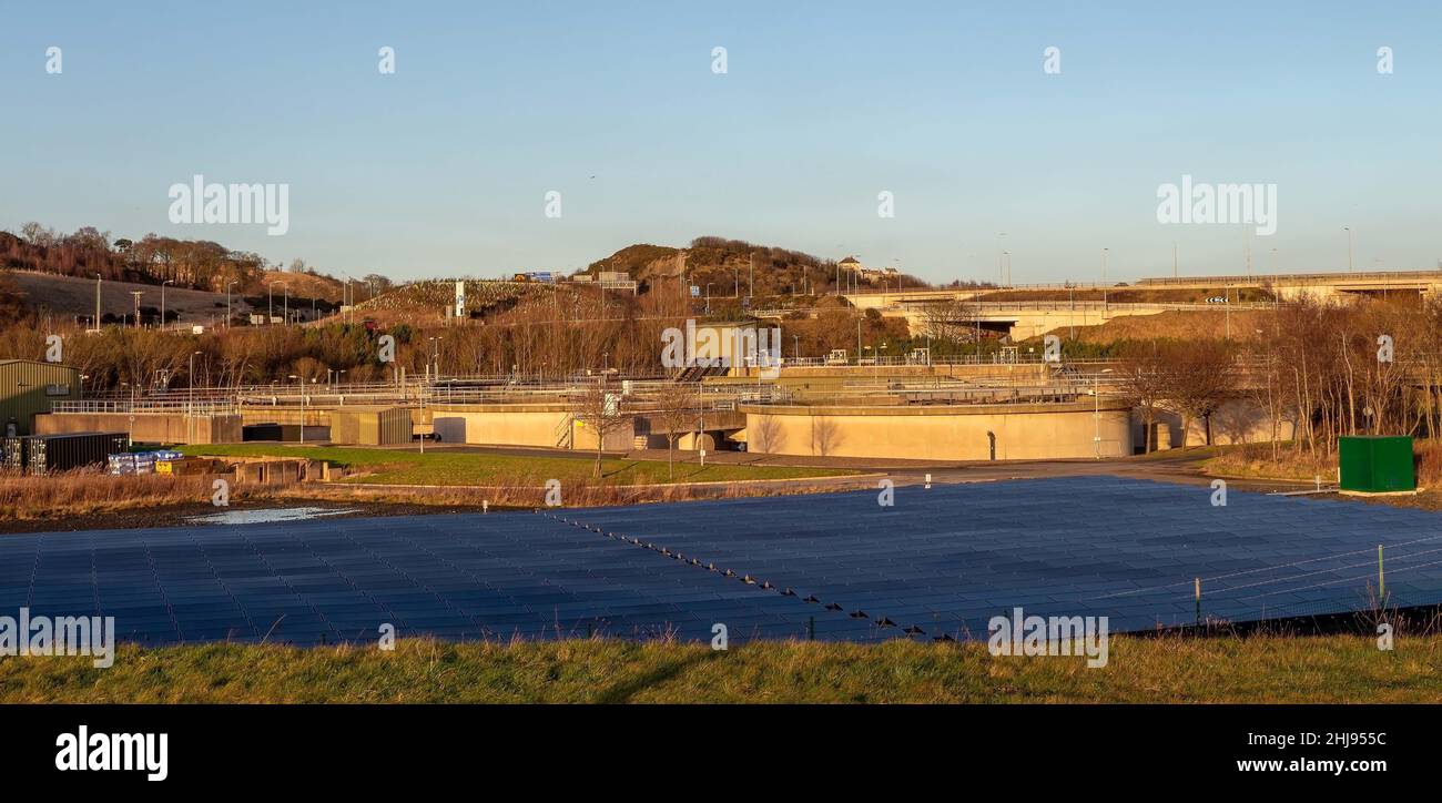 Dunfermline Abwasseraufbereitungsanlage, Fife, Schottland, Großbritannien Stockfoto