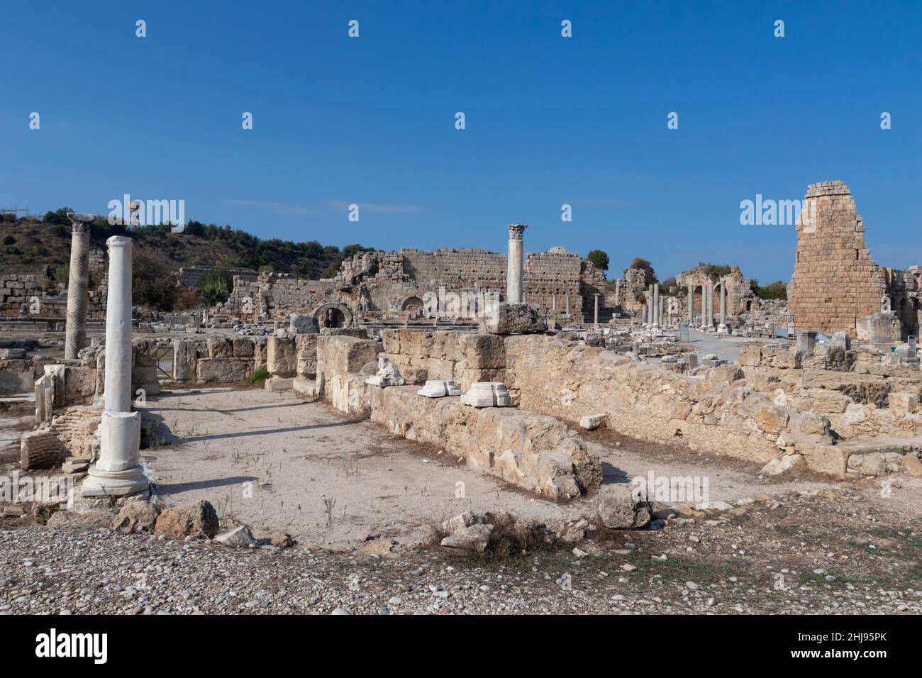 Alte Stadt Perge in der Nähe von Antalya, Türkei Stockfoto