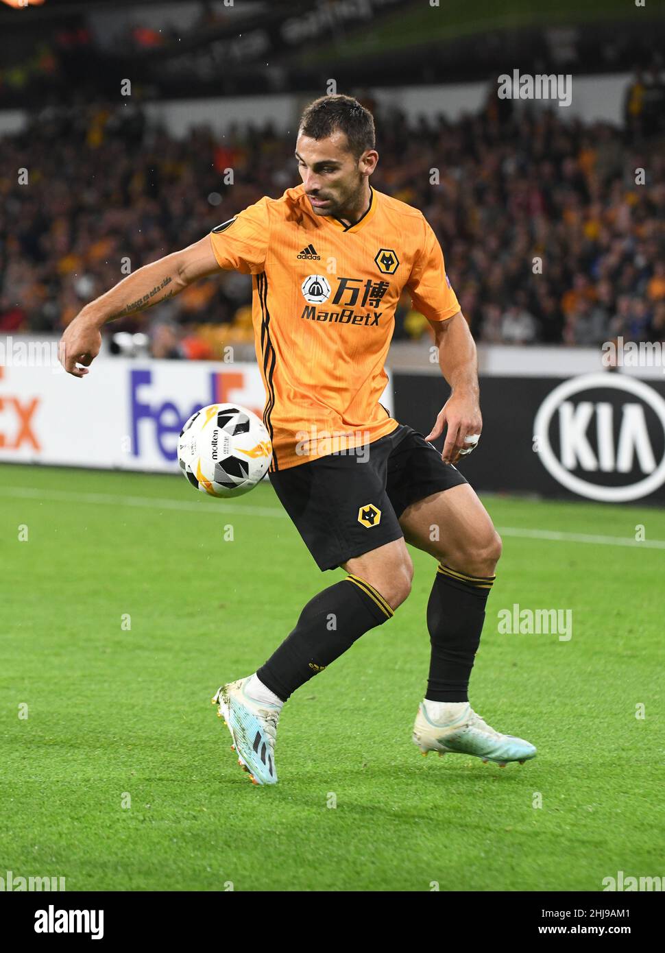 Wölfe Fußballspieler Jonny Otto Wolverhampton Wanderers gegen SC Braga - UEFA Europa League 19/09/2019 Stockfoto