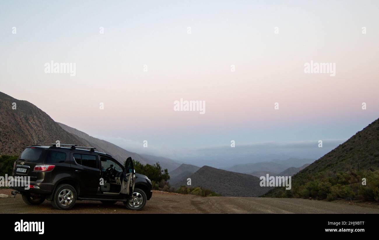 Ein Tal der schwindenden Hügel im Vleiland-Gebiet des Distrikts Laingsburg in Südafrika Stockfoto