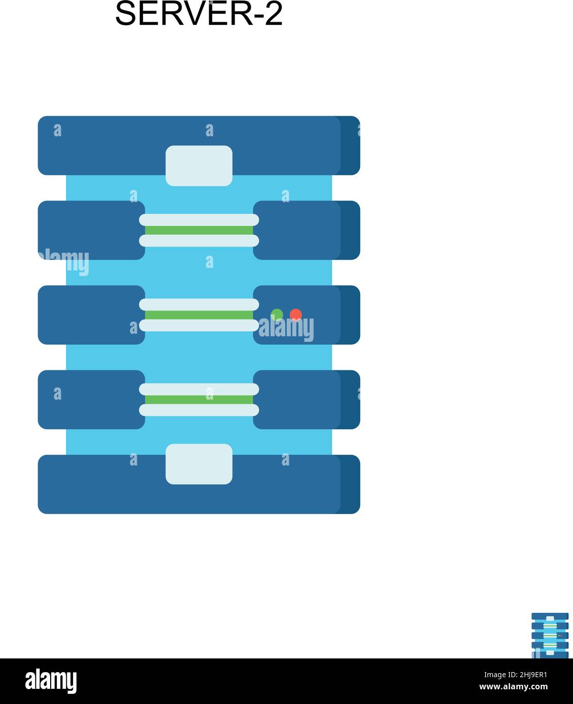 Server-2 einfaches Vektorsymbol. Illustration Symbol Design-Vorlage für Web mobile UI-Element. Stock Vektor