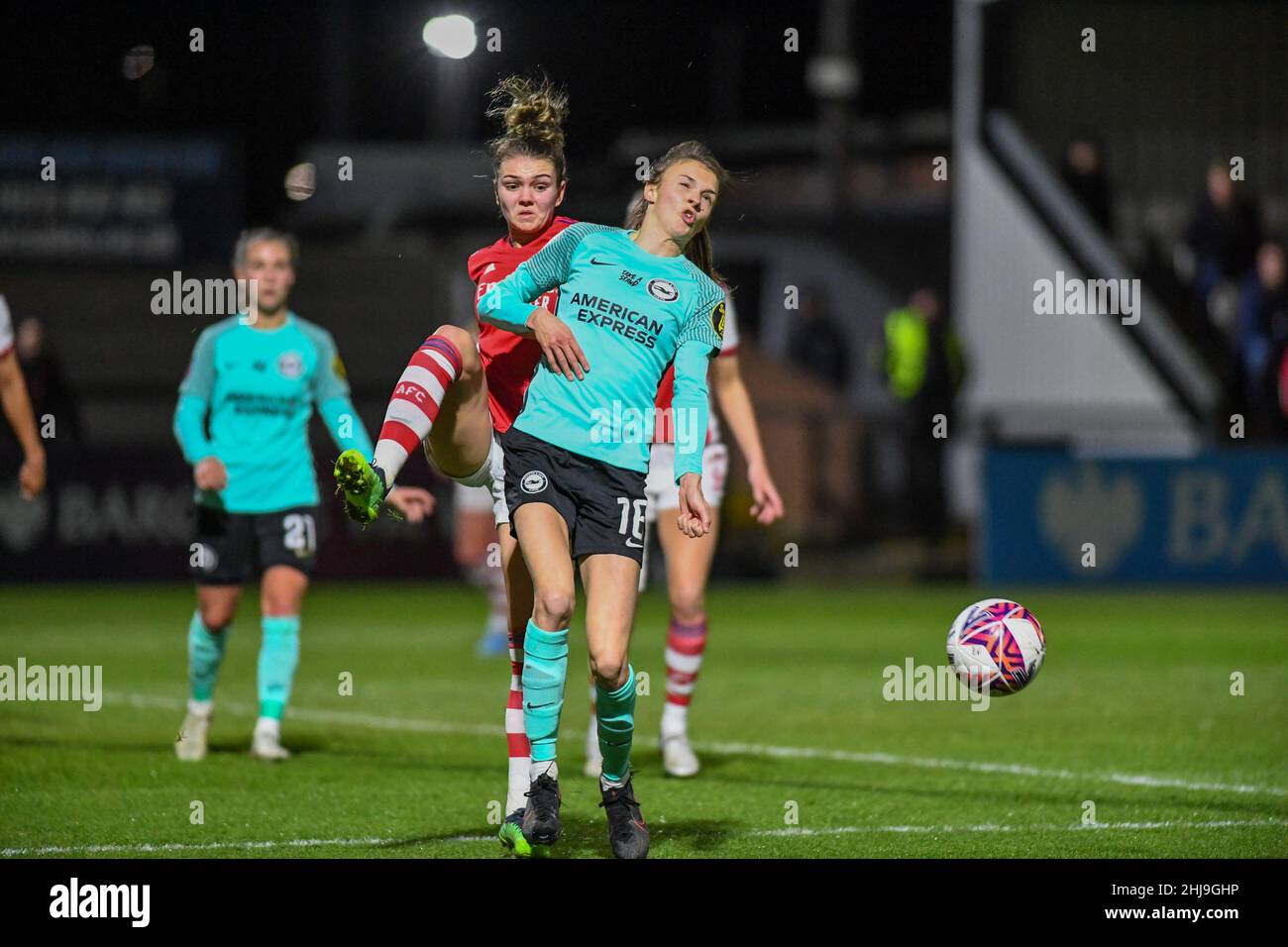 Borehamwood Danielle Carter (18 Brighton) während des Spiels der FA Womens Super League zwischen Arsenal und Brighton und Hove Albion - im Meadow Park Stadium - Borehamwood, England Kevin Hodgson /SPP Credit: SPP Sport Press Photo. /Alamy Live News Stockfoto